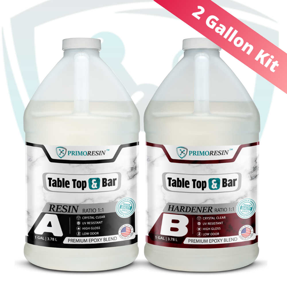 2 Gallon Epoxy Resin Kit - Clear Epoxy Resin for Countertop, Table Top,  Art, Craft, DIY, Wood & Resin Molds (1 Gallon X 2)